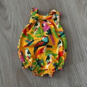 Tea Collection Yellow Tropical Parrot Romper